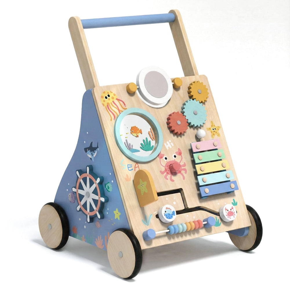 GiggleGems ocean walker front view with marine decor for first steps