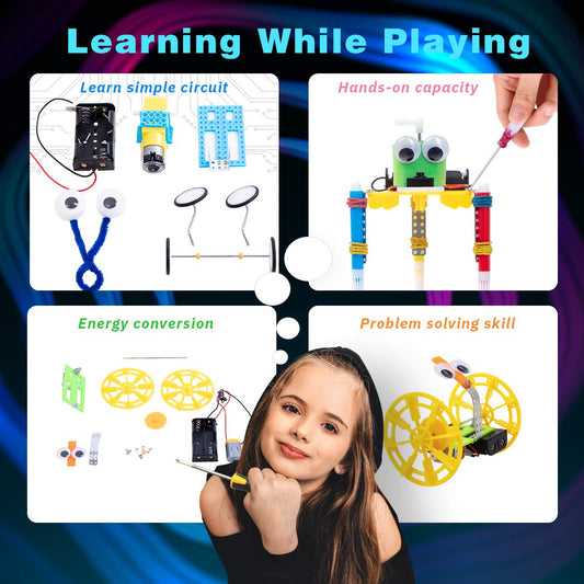 Giggleway Doodling Robot Kit parts to spark kids' creativity.