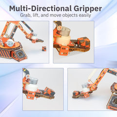 Giggleway robot arm kit gripper in action grabbing a small object