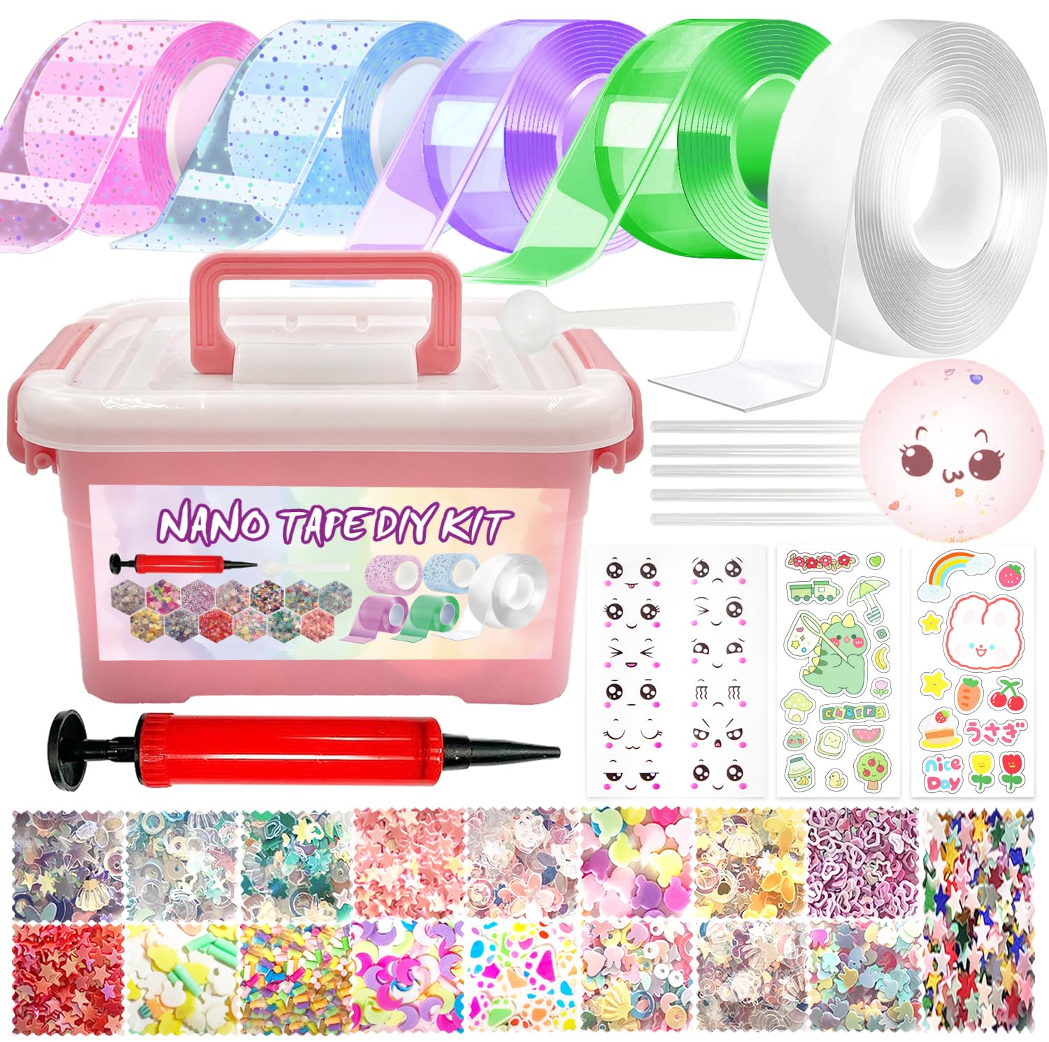 Gigididi nano tape bubbles balloon inflator set speeds up balloon-based activities