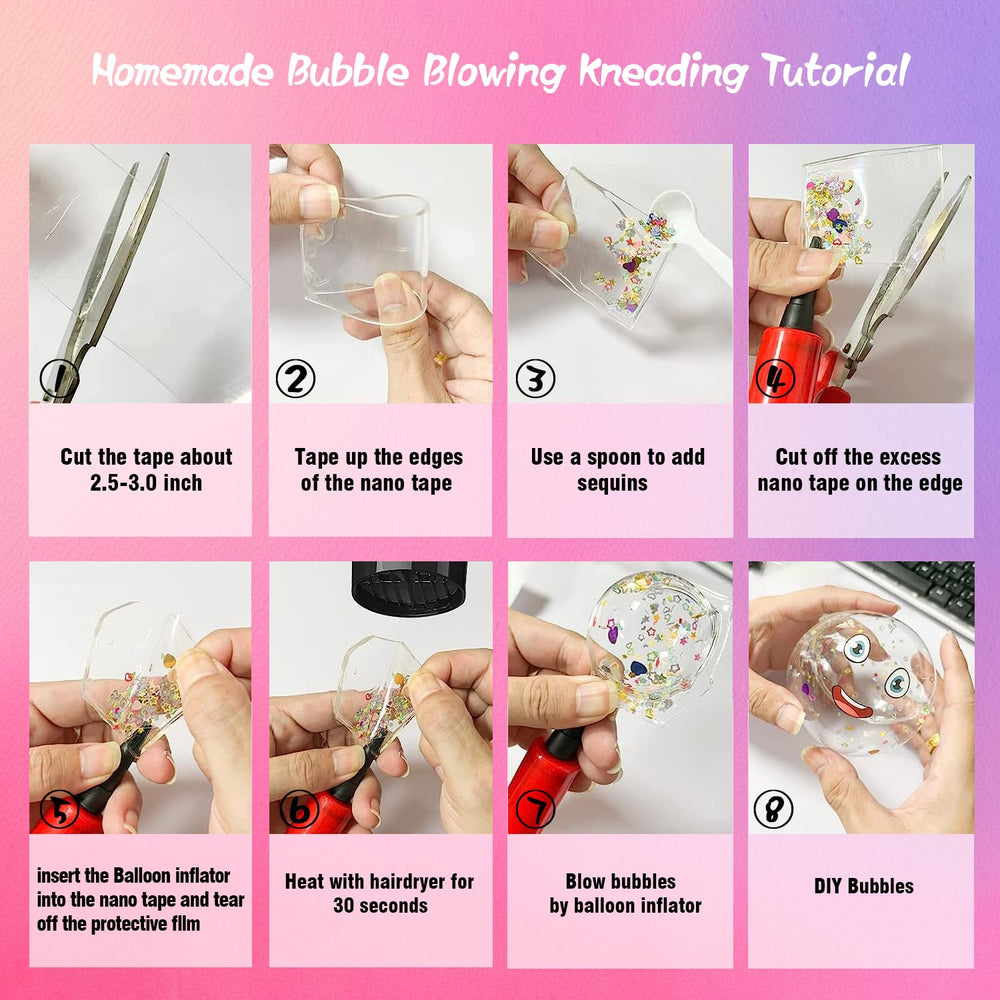 Gigididi nano tape bubbles shimmering purple roll sparks imaginative shapes and calm focus