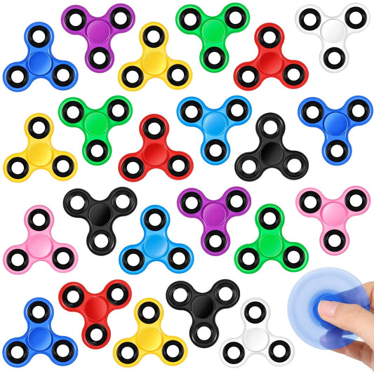 Gigilli 24-pack fidget spinners bulk for kids offer quiet focus during study and classroom activities.
