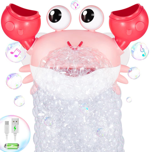 Gigilli crab bath toy with rechargeable battery enables long-lasting bubble play.