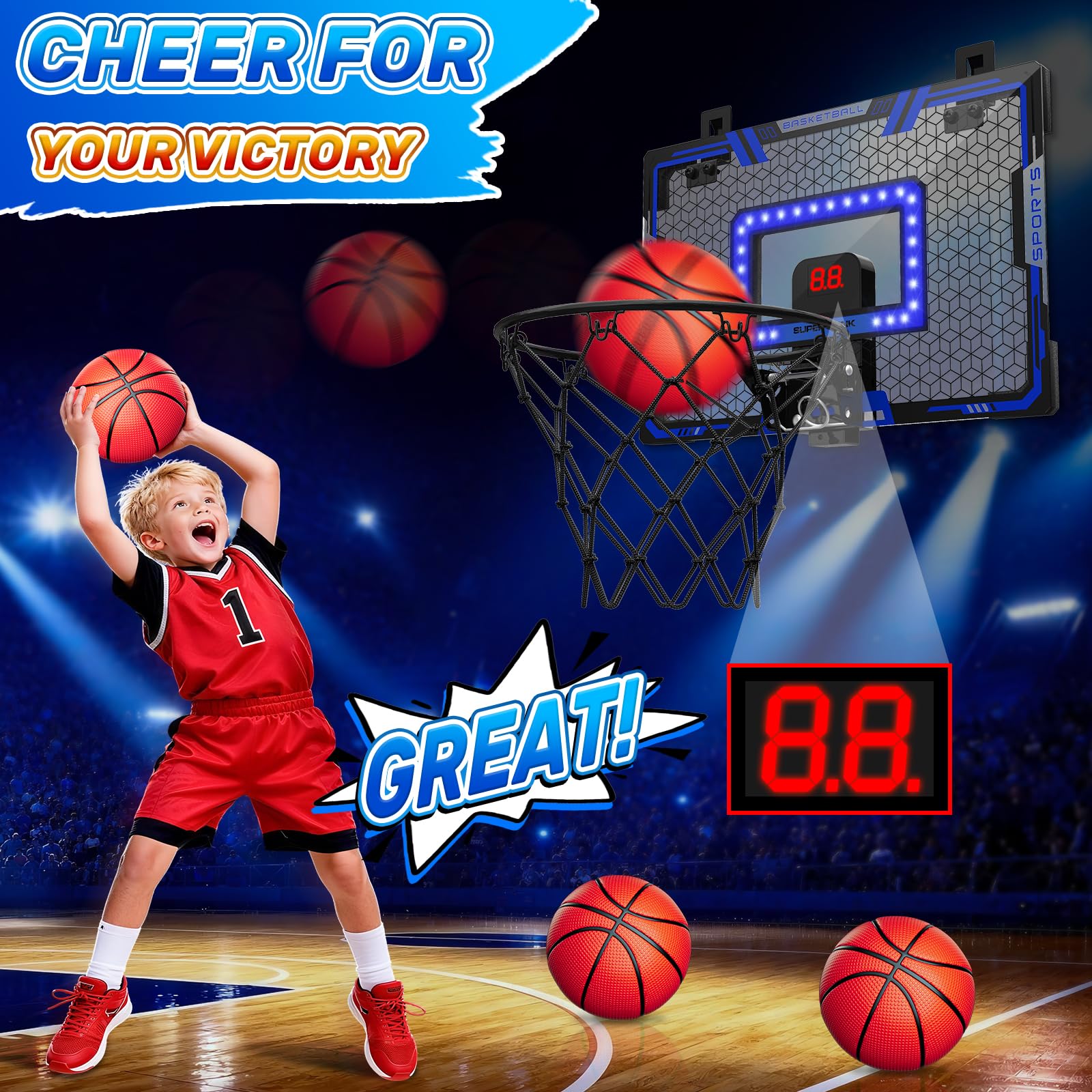Gigilli durable steel frame and reinforced backboard withstand energetic play