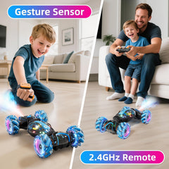 Gigilli hand-wave controller guiding the car for kid-friendly, screen-free fun.