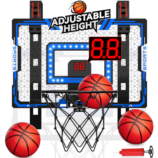 Gigilli indoor hoop with door LED scoreboard for kid-friendly play