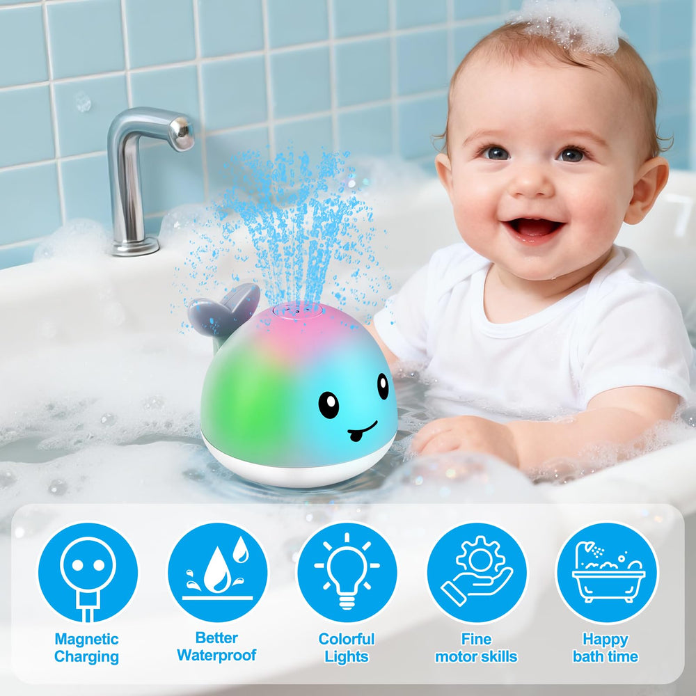 Gigilli BPA-free ABS whale bath toy, safe and durable for gentle bath time.