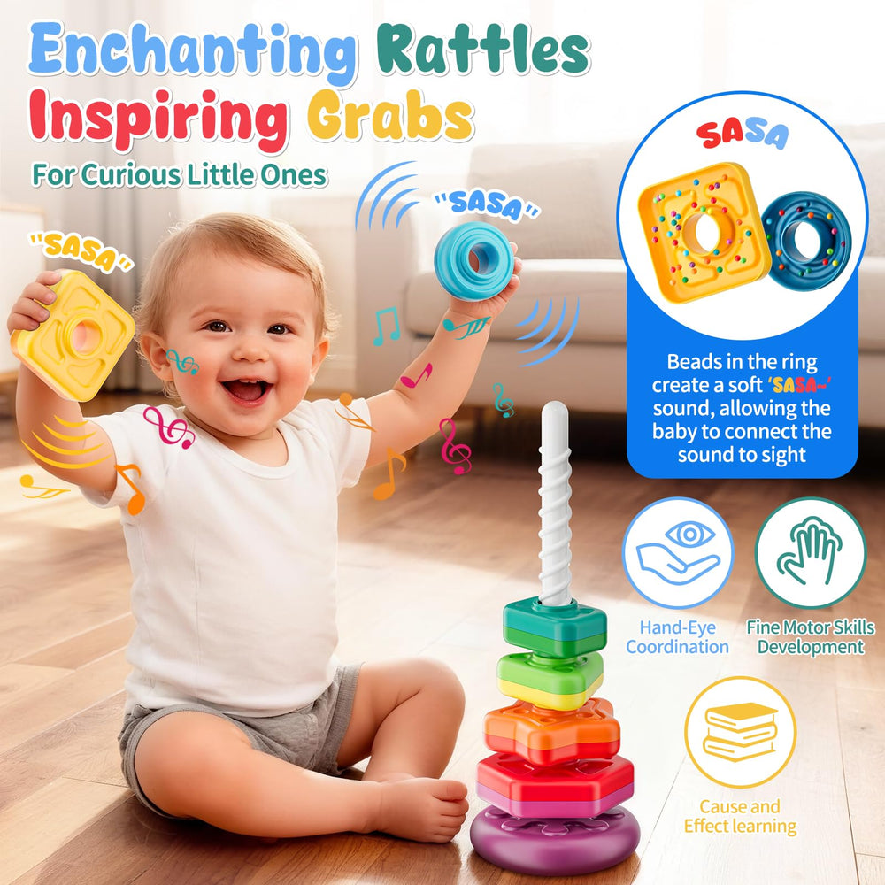 Gigilli sensory Montessori toy hands-on use encourages exploration and sequencing skills.
