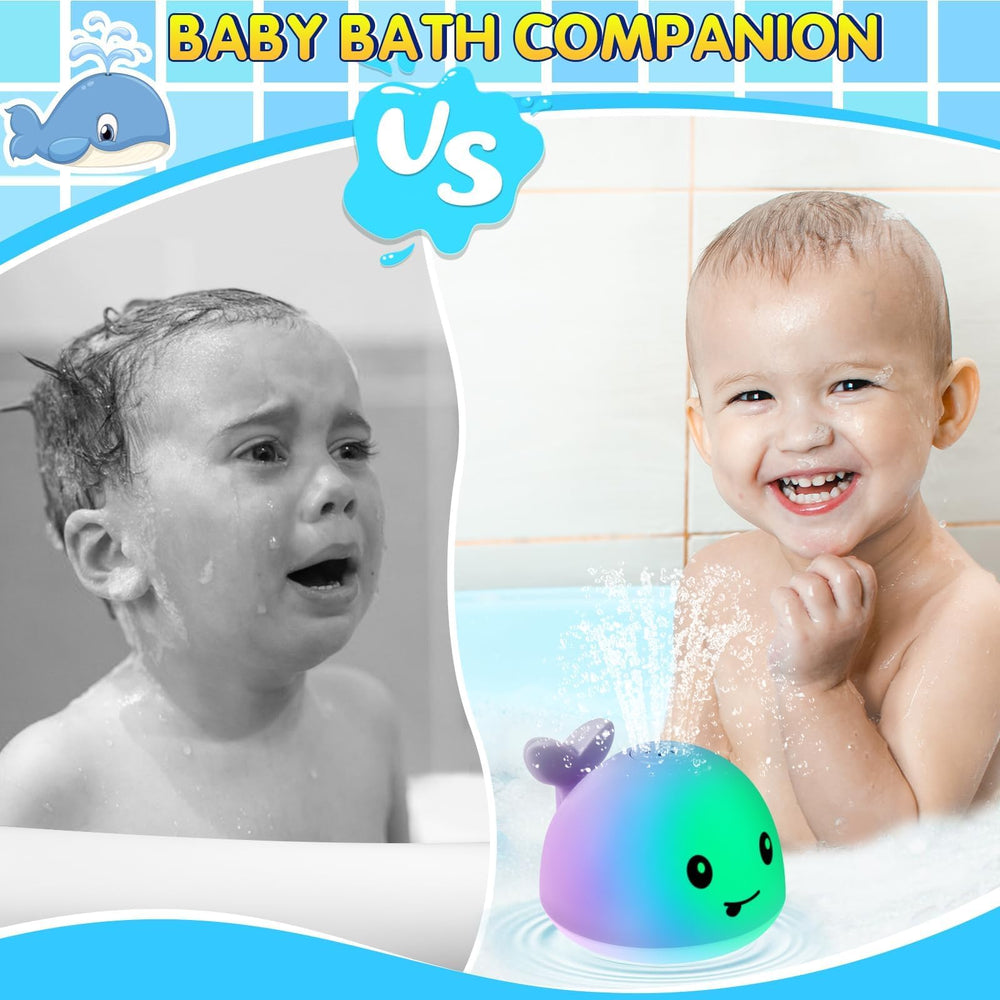 Gigilli whale baby bath toy enhances pool time with spray action.