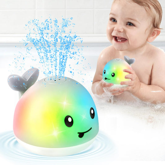 Gigilli Whale Bath Toy Sprinkler sprays water for engaging tub play