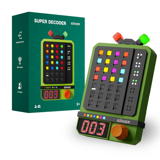 GiiKER Super Decoder travel case showing portable color code puzzle on the go