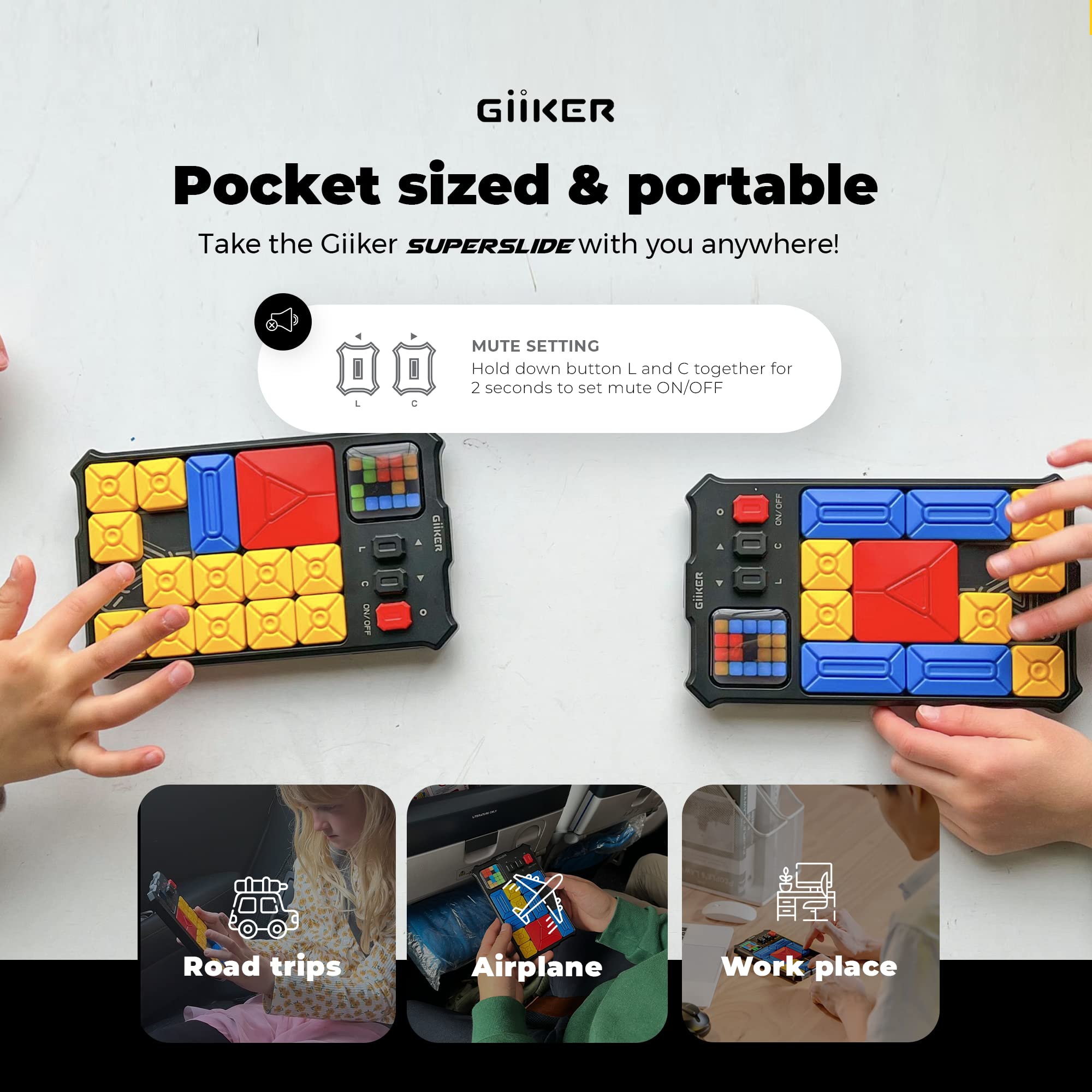 GiiKER Super Slide puzzle with 500+ challenges for endless brain teasers