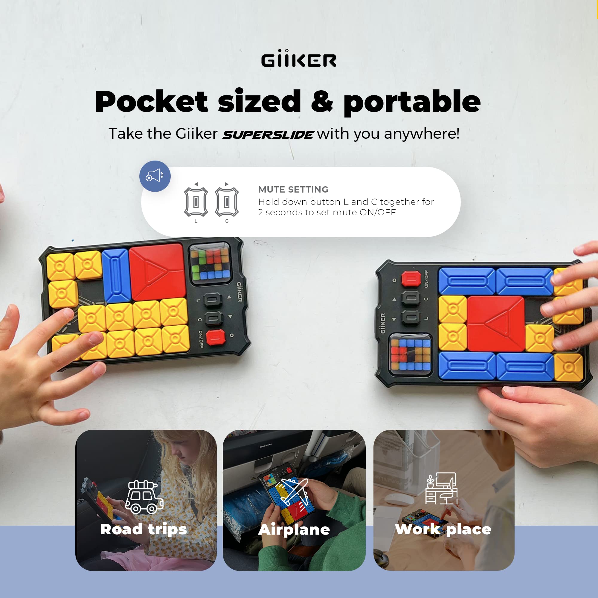 GiiKER Super Slide red square block encourages quick, precise sliding