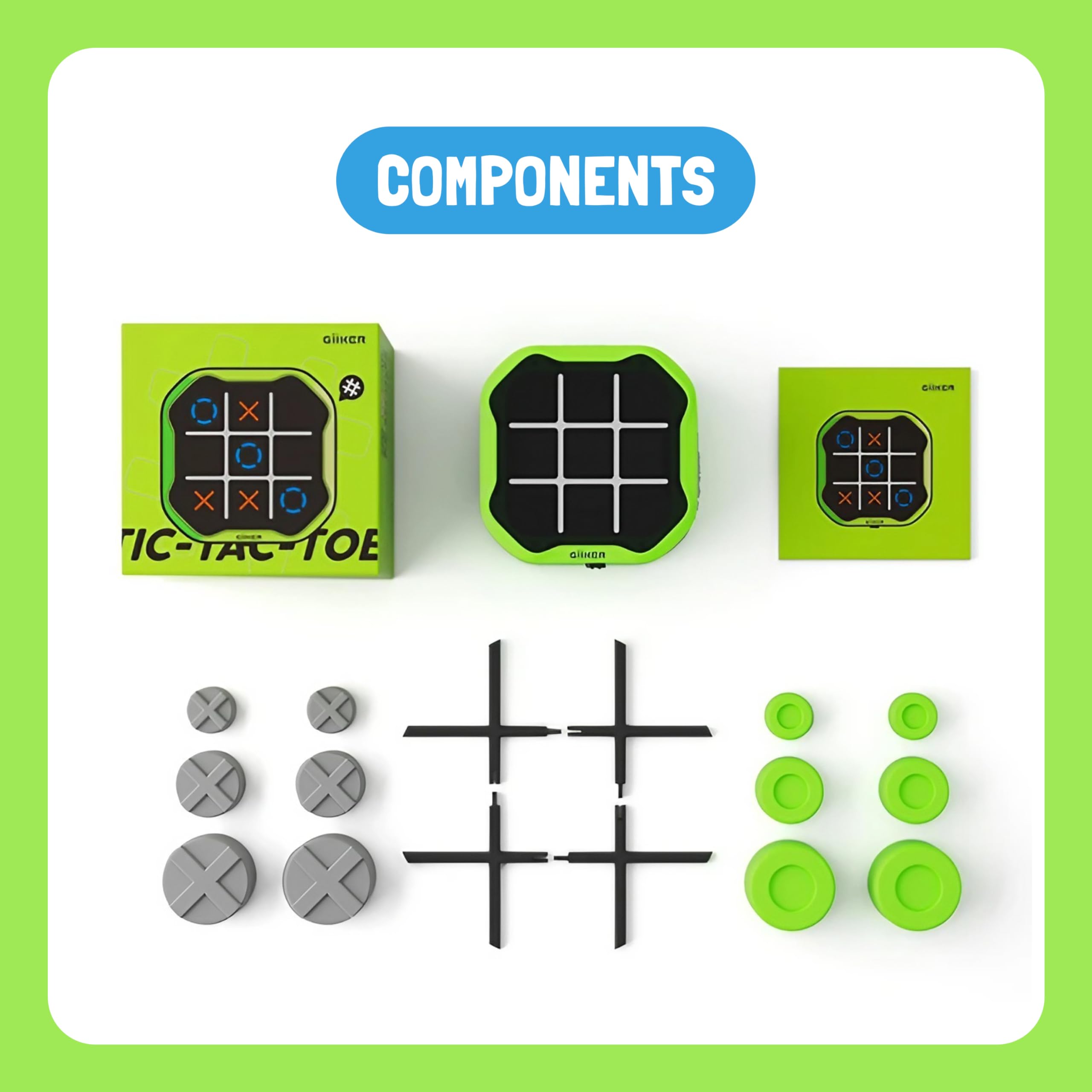 GiiKER Tic Tac Toe Bolt portable travel setup for car trips and on-the-go fun