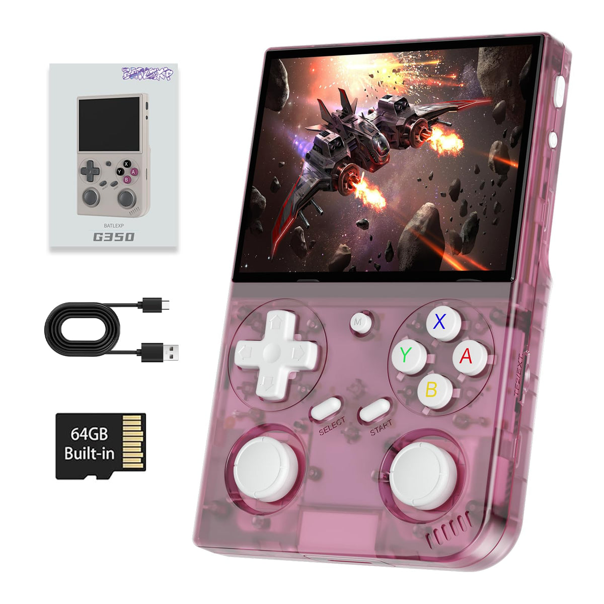 GiipGoop G350 front-view compact retro handheld for on-the-go gaming