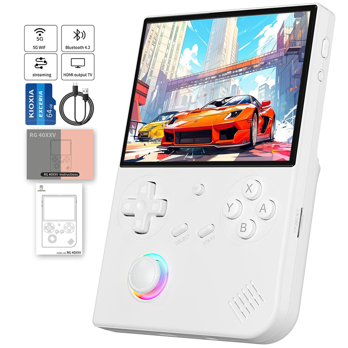GiipGoop RG40XX V with IPS screen for sharp handheld gaming.