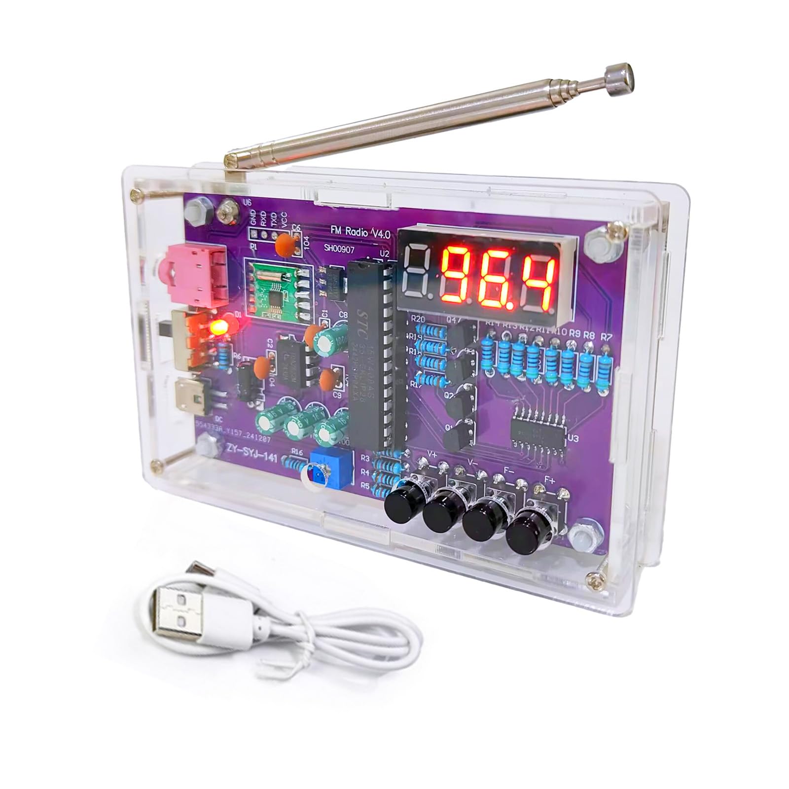 Gikfun FM Radio Kit front view showing compact, beginner-friendly layout