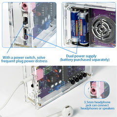 Gikfun FM Radio Kit headphone jack for private listening while tuning