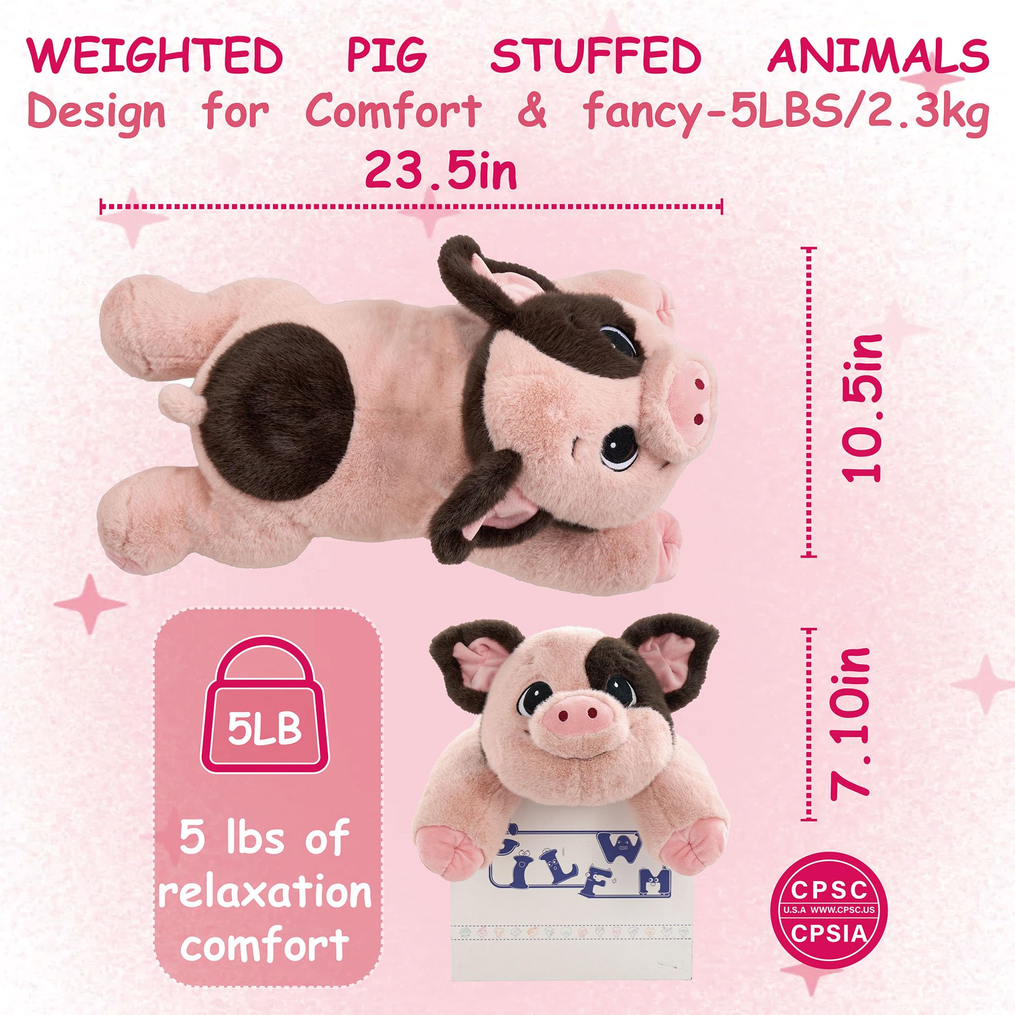 GILFWM weighted pig paws emphasize hug feel and secure hold.