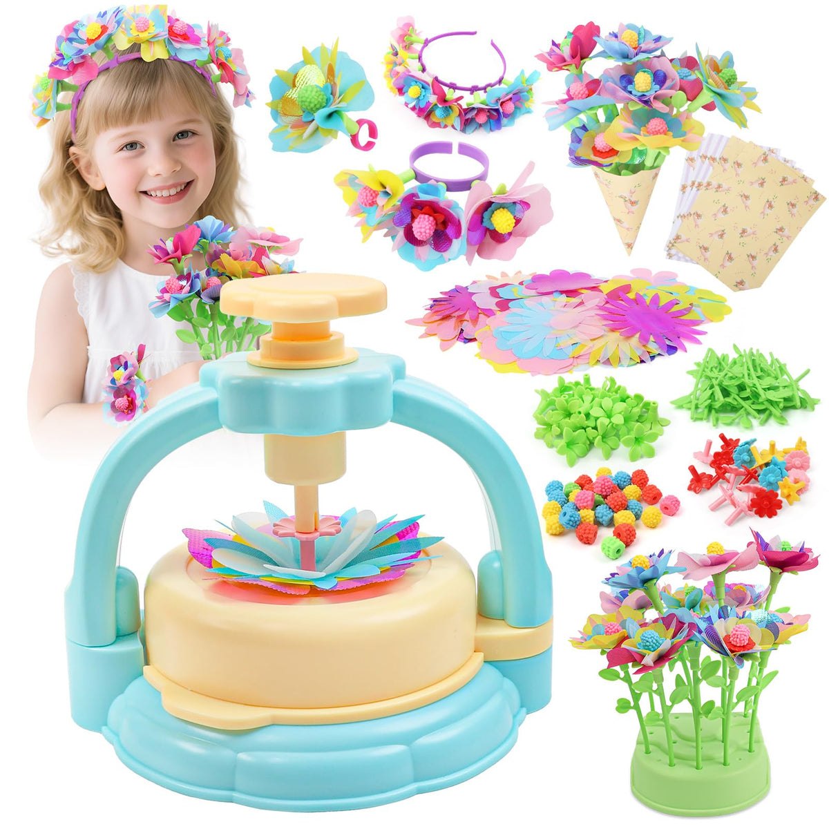 GILI Flower Craft Kit: blooming fabric flowers for creative play and fine motor skills.