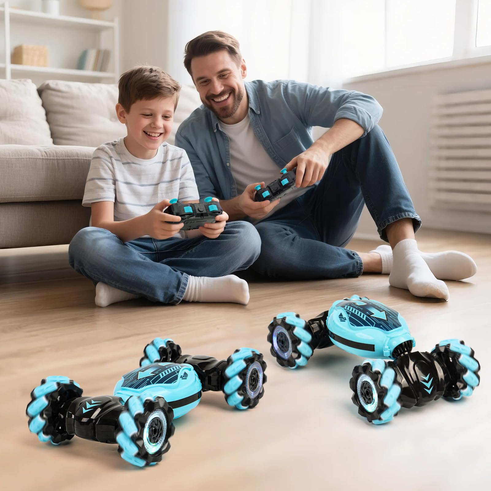 GILI gesture sensing RC stunt car showing durable, kid-friendly build