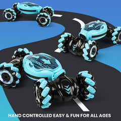 GILI RC stunt car with glove control demonstrates intuitive movement