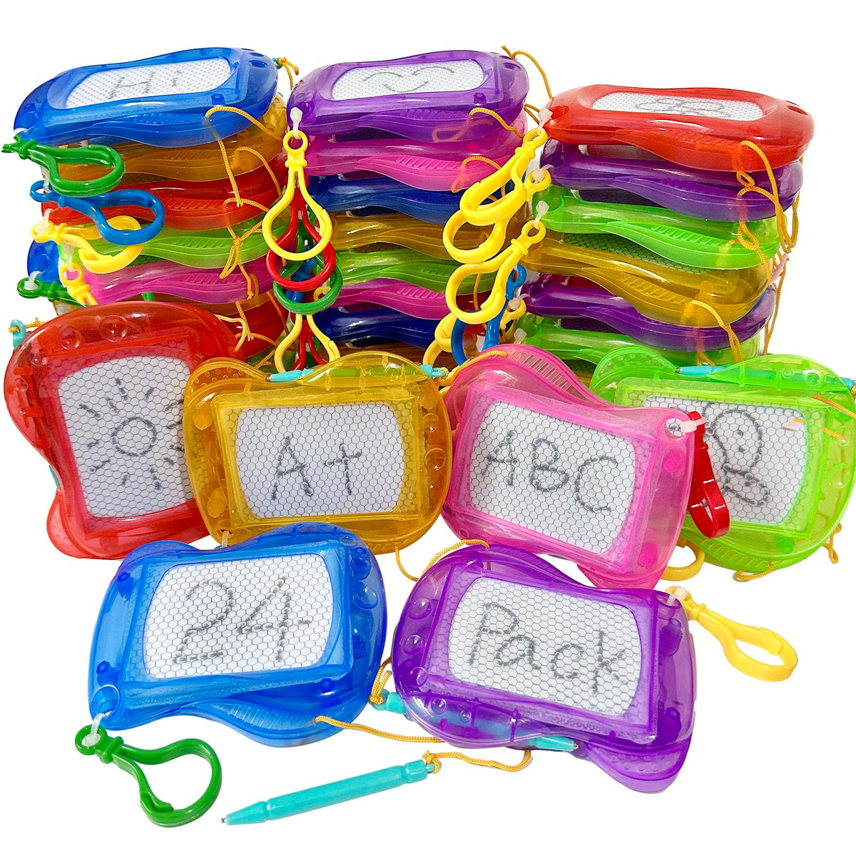 Giliger mini drawing board keychain front view, portable kiddos' art on the go
