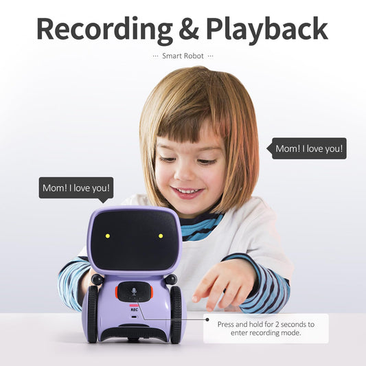 GILOBABY purple robot in dance mode ready for movement.