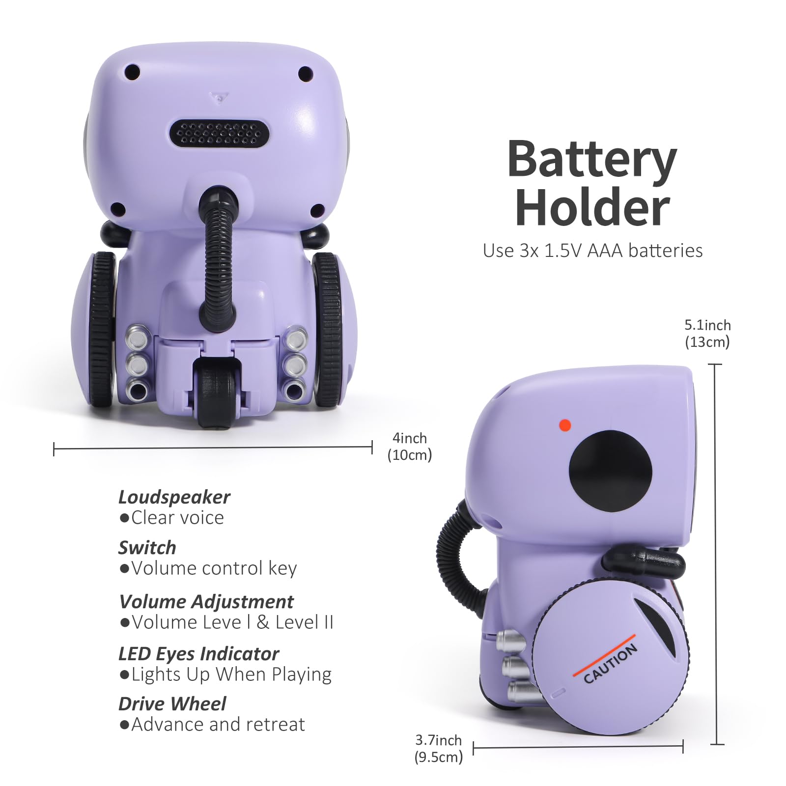 GILOBABY purple robot performing singing mode during music play.