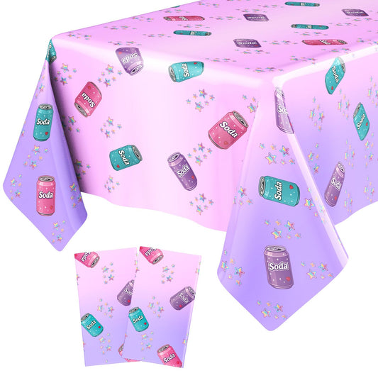 Gilprop kpop purple soda bottle tablecloth close-up with spill-resistant PE