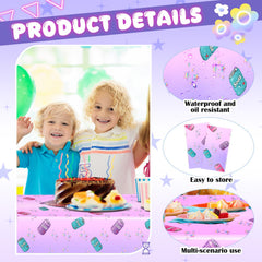 Gilprop purple tablecloth creates sophisticated decor for dinners and parties