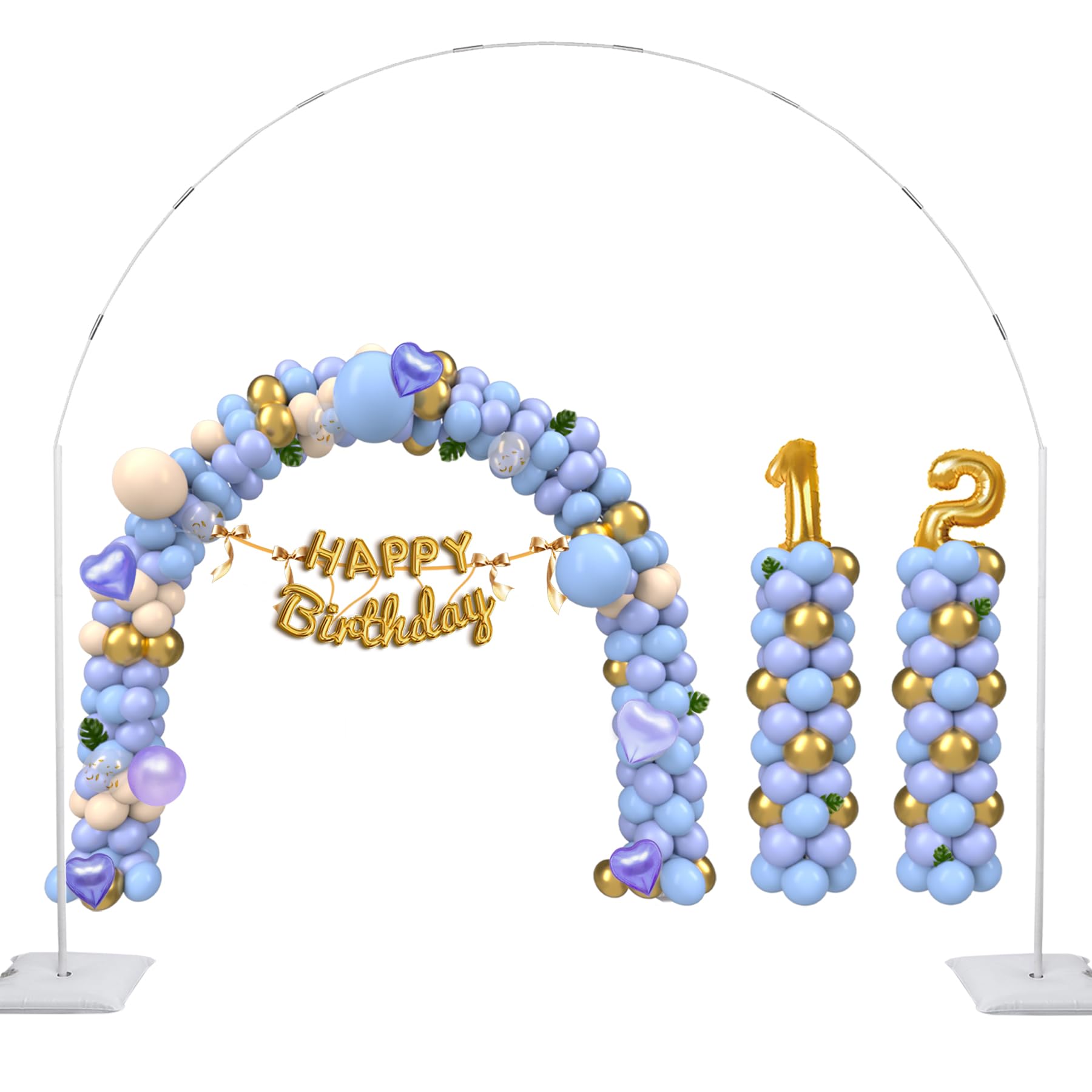GIMCALO 2-in-1 balloon arch stand full setup for easy party backdrops