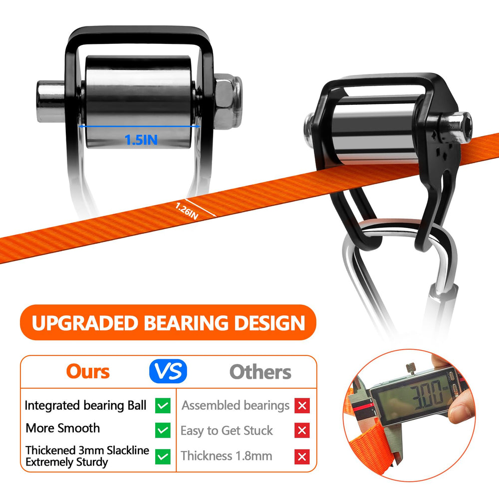 GIMPYN pulley with smooth glide for a quiet ride.