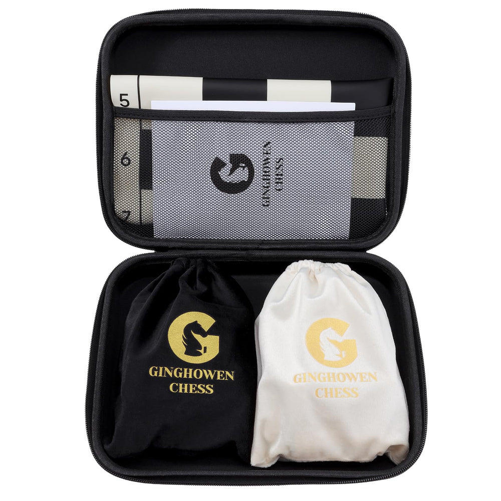 GINGHOWEN travel chess set kit ideal for tournaments and home play.