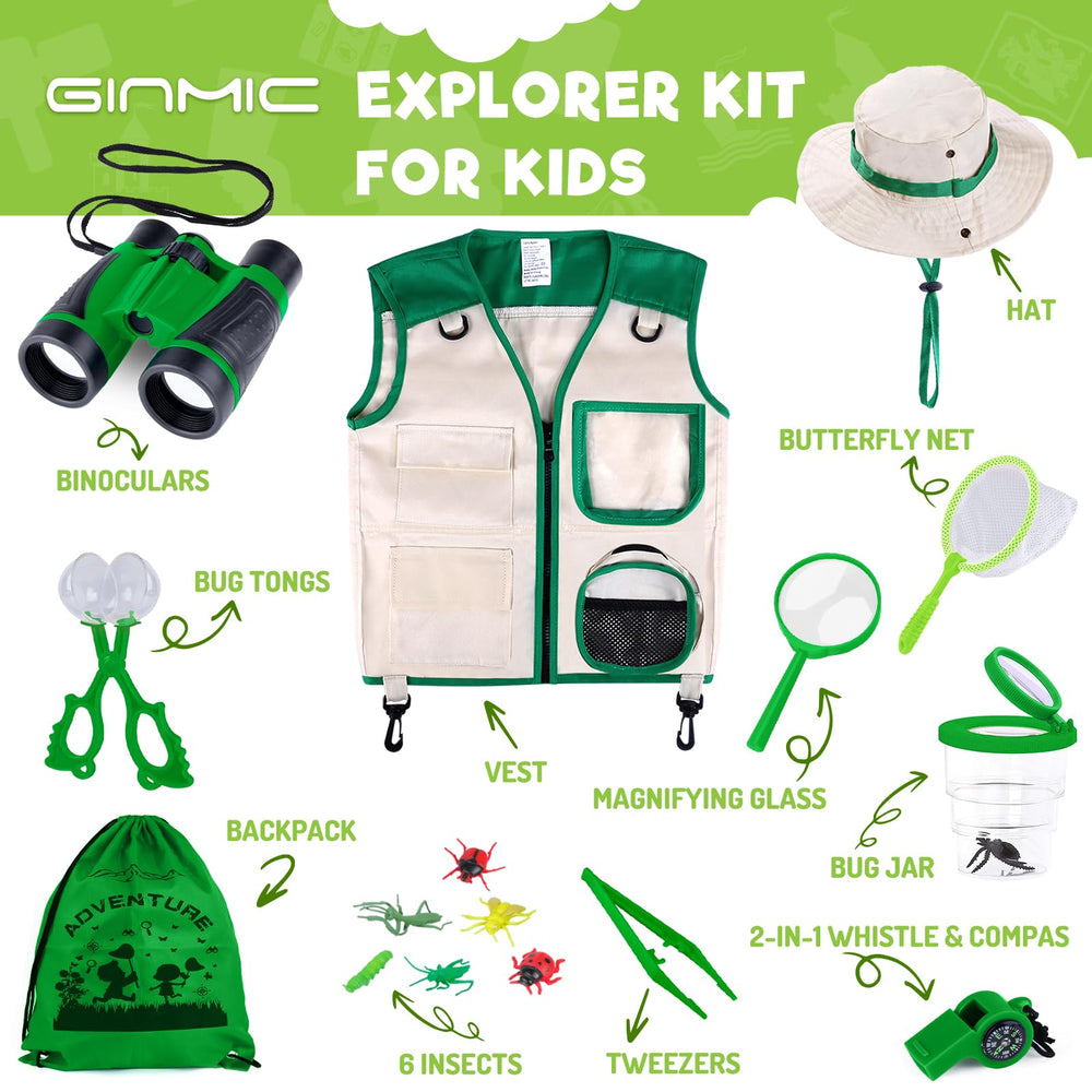 GINMIC Kids Explorer Kit vest with sun protection for young explorers.