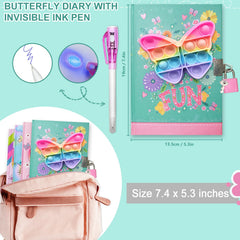 GINMLYDA butterfly hardcover diary looking bright and kid friendly