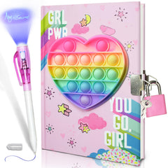 GINMLYDA pop girls diary with lock cover close-up for secret notes