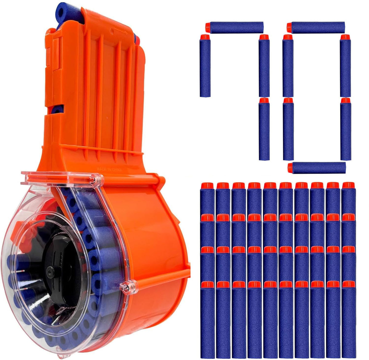 GINZZHI 25-round drum magazine for Nerf, smooth compatibility with Elite blasters