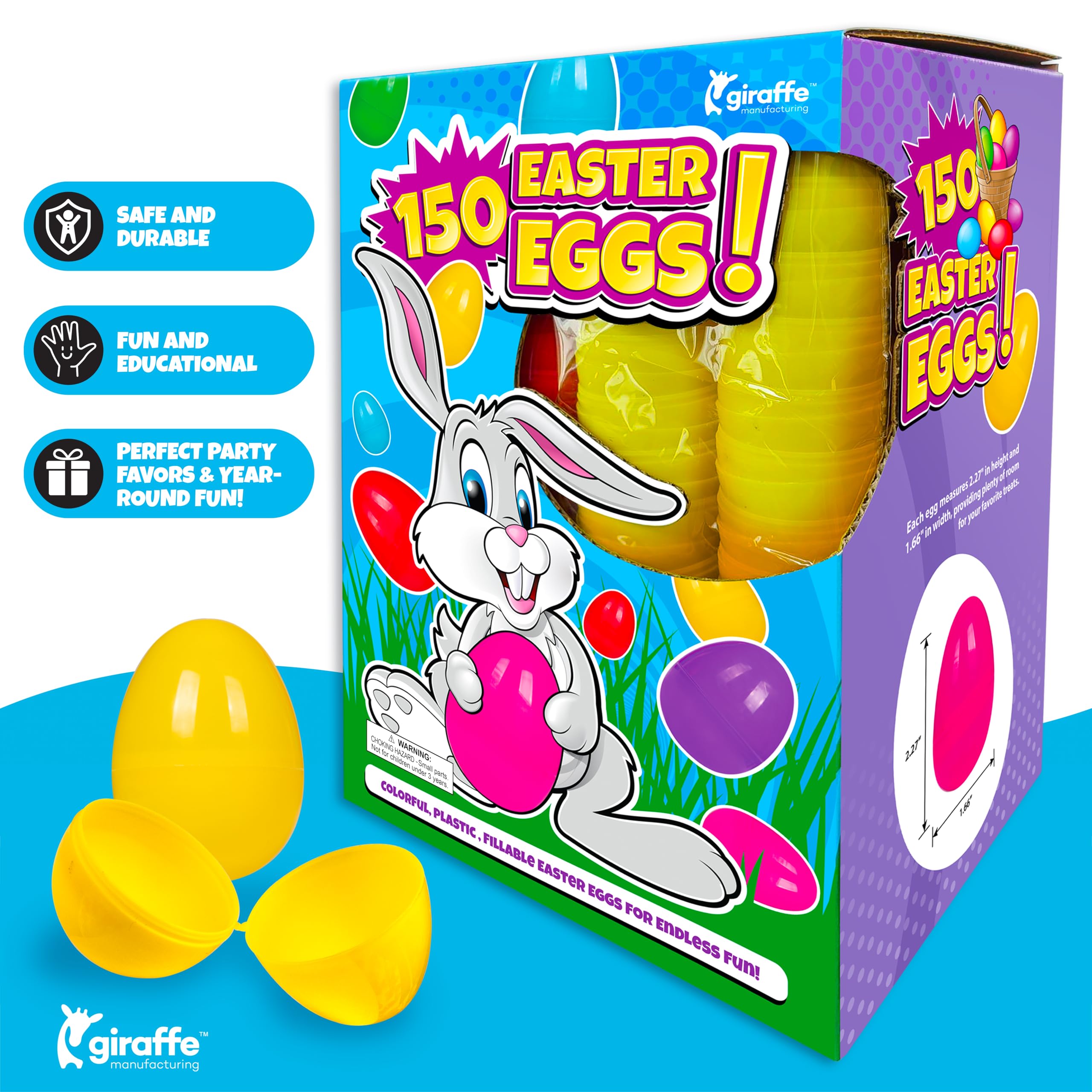 Giraffe Manufacturing classroom prizes eggs ready for rewards