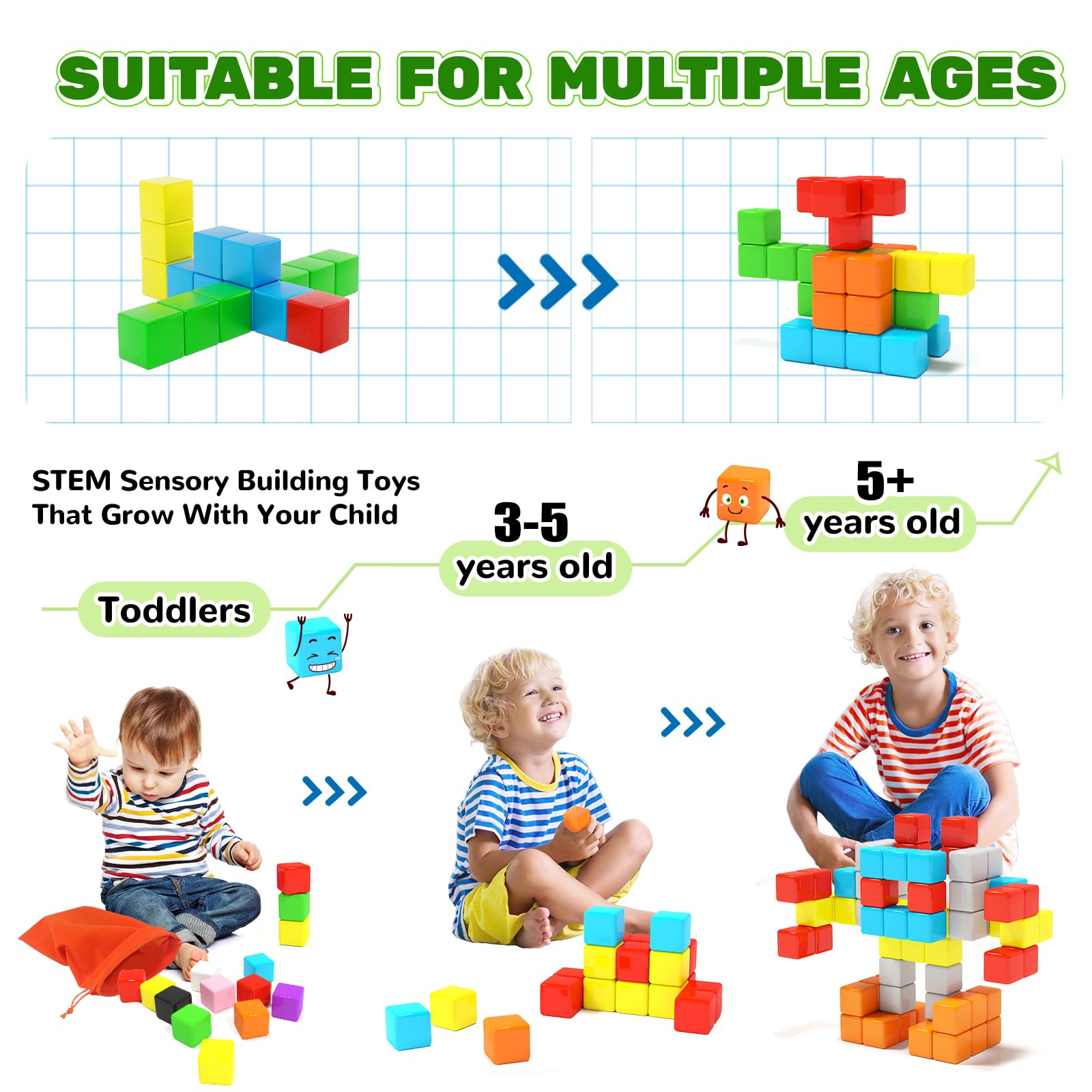 Girigi magnetic blocks click together for sturdy beginner structures