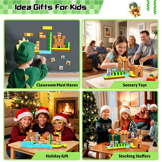 Girigi storage bag with magnetic blocks for portable play.