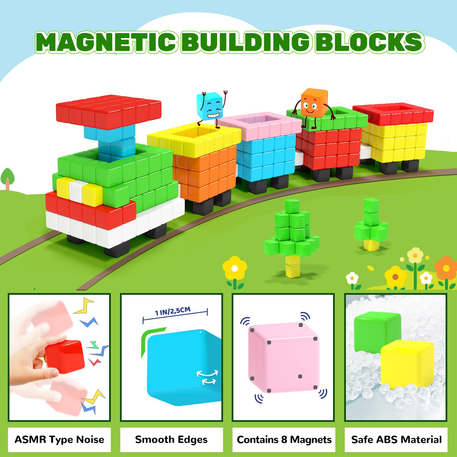 Girigi magnetic blocks with portable storage case for on-the-go play