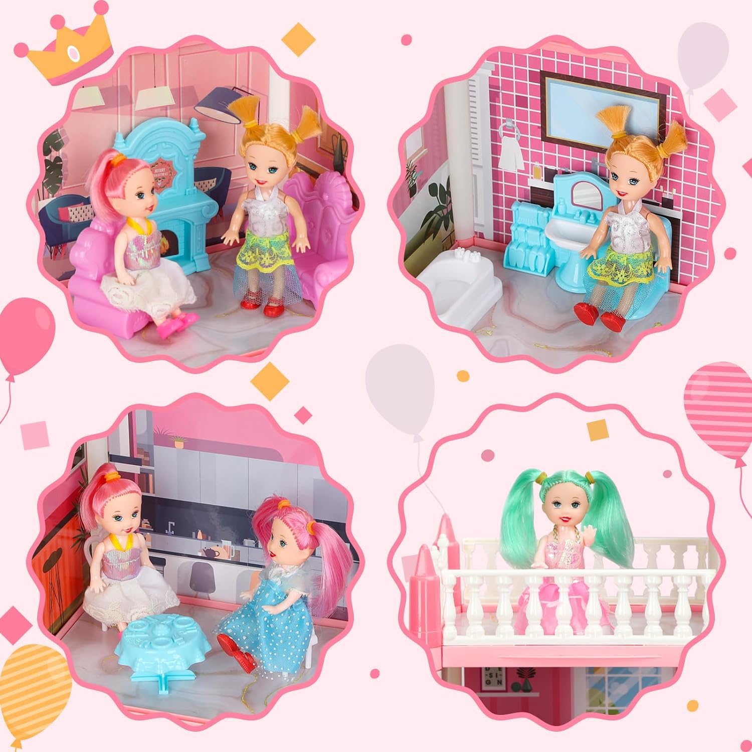 GirlDiary Doll House decorative light strips create a dreamy ambiance for playtime.