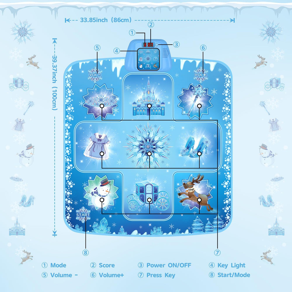 GirlsHome Dance Mat LED light-up visuals invite interactive dancing sessions.