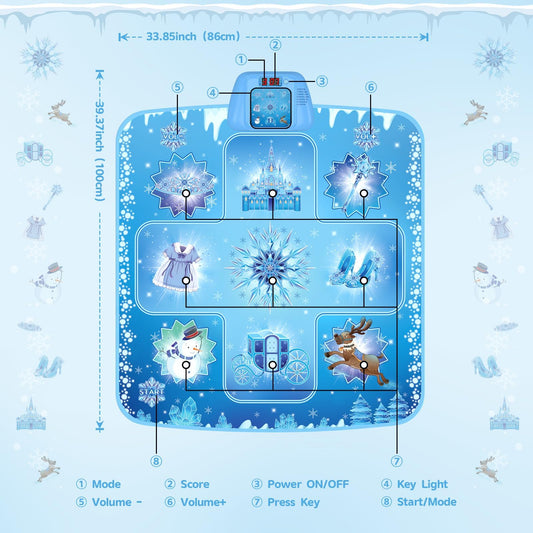 GirlsHome Dance Mat LED light-up visuals invite interactive dancing sessions.