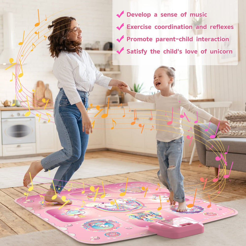 GirlsHome Dance Mat non-slip base for steady dancing.