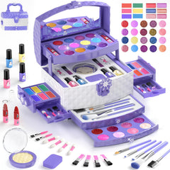 GirlsHome 56-piece Frozen makeup set in trapezoid box for imaginative play.