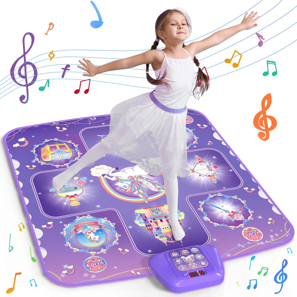 GirlsHome Unicorn Dance Mat with LED lights boosts active play and coordination.