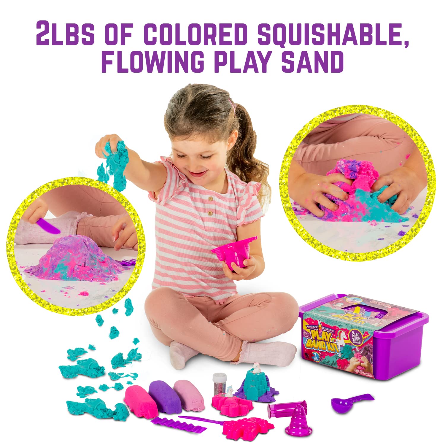 GirlZone 2lbs colored sand offering tactile texture for sculpting