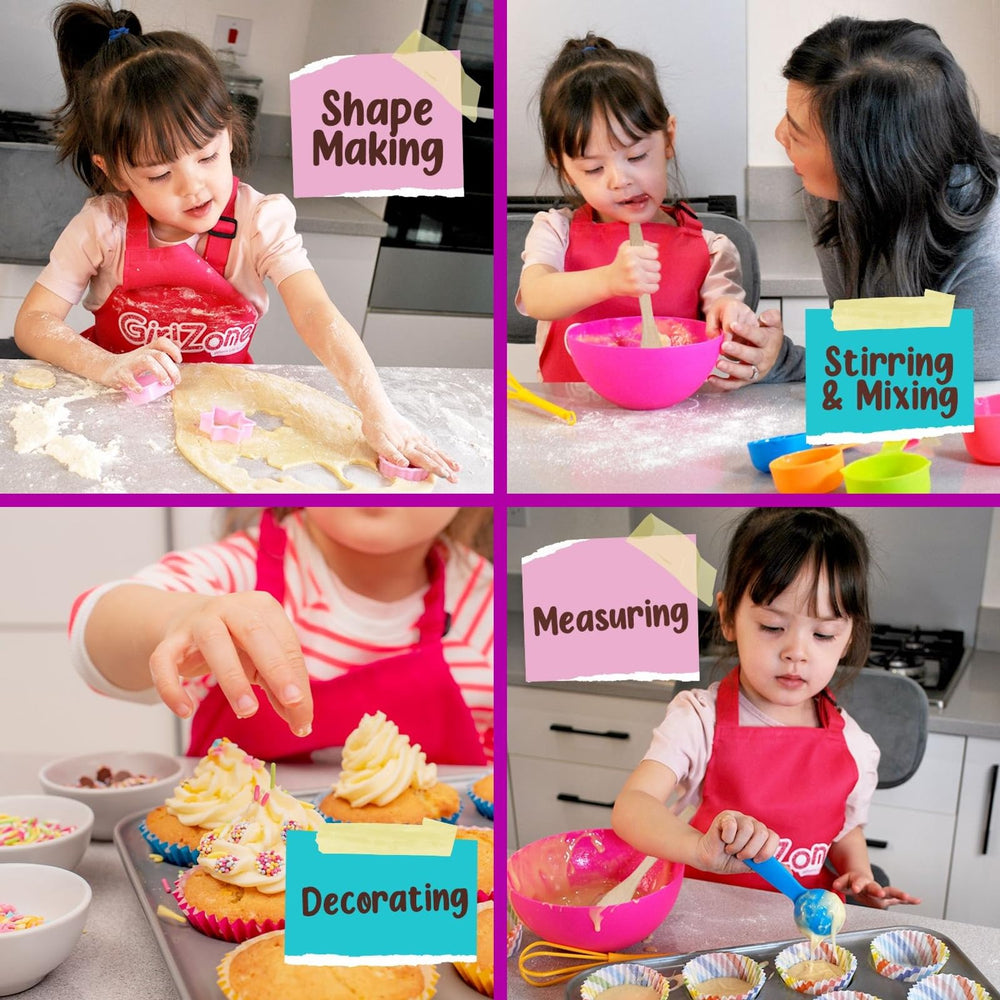 GirlZone pink apron and tools inspire stylish, mess-friendly cooking for kids